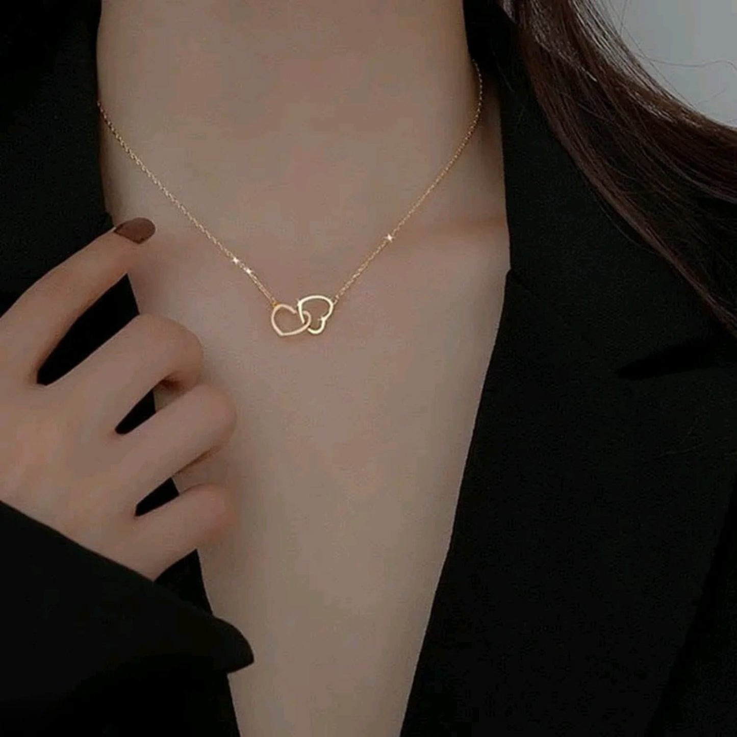 Double Heart Stainless Steel Pendent - CPSH