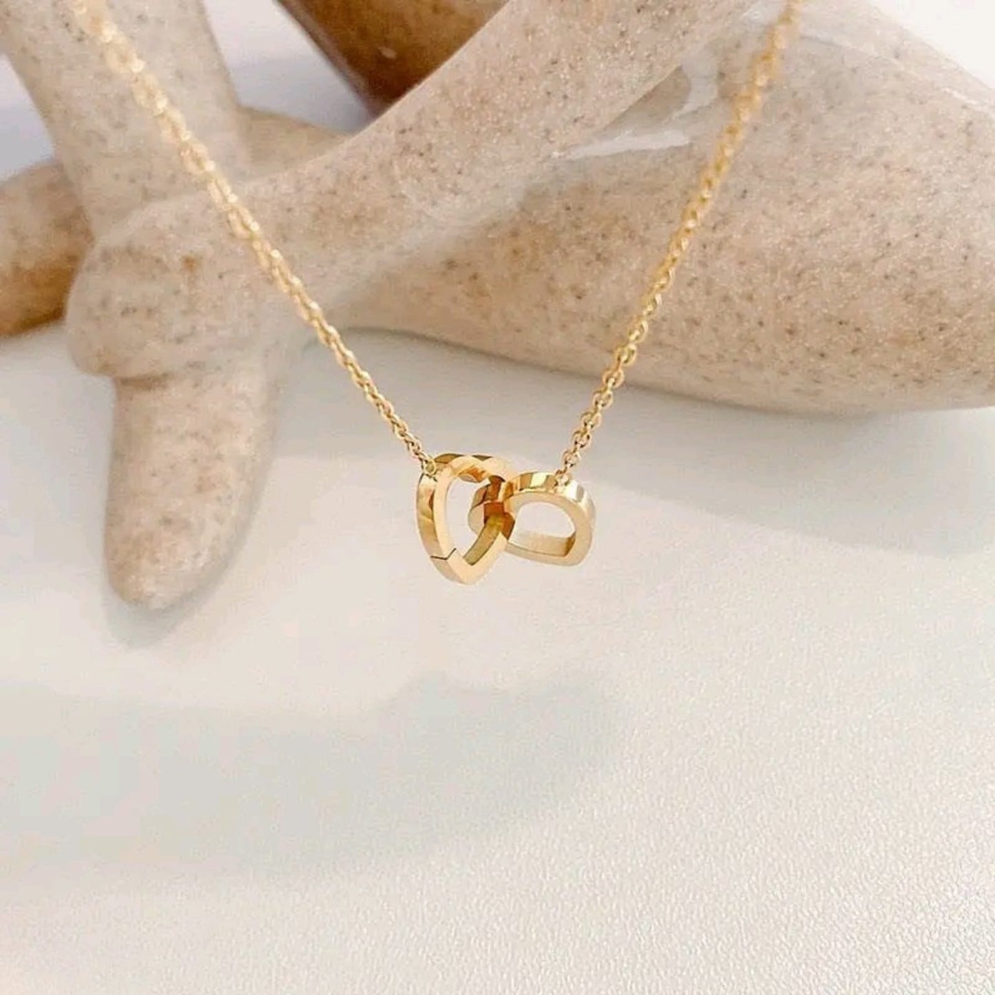 Double Heart Stainless Steel Pendent - CPSH