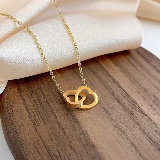 Double Heart Stainless Steel Pendent -  CPSH