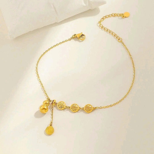 Stainless Steel Coin Single Anklet - PYH