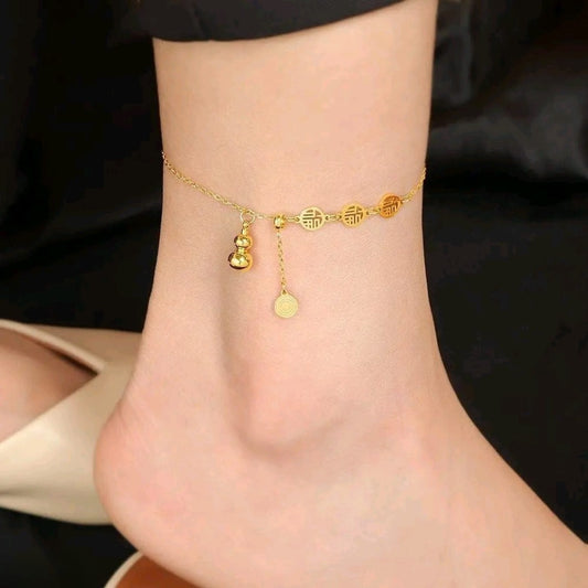 Stainless Steel Coin Single Anklet - PYH