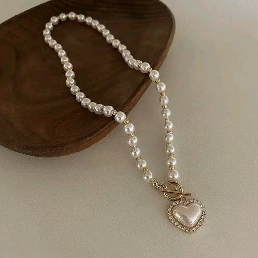 Heart Drop Pearl Necklace - TNCH