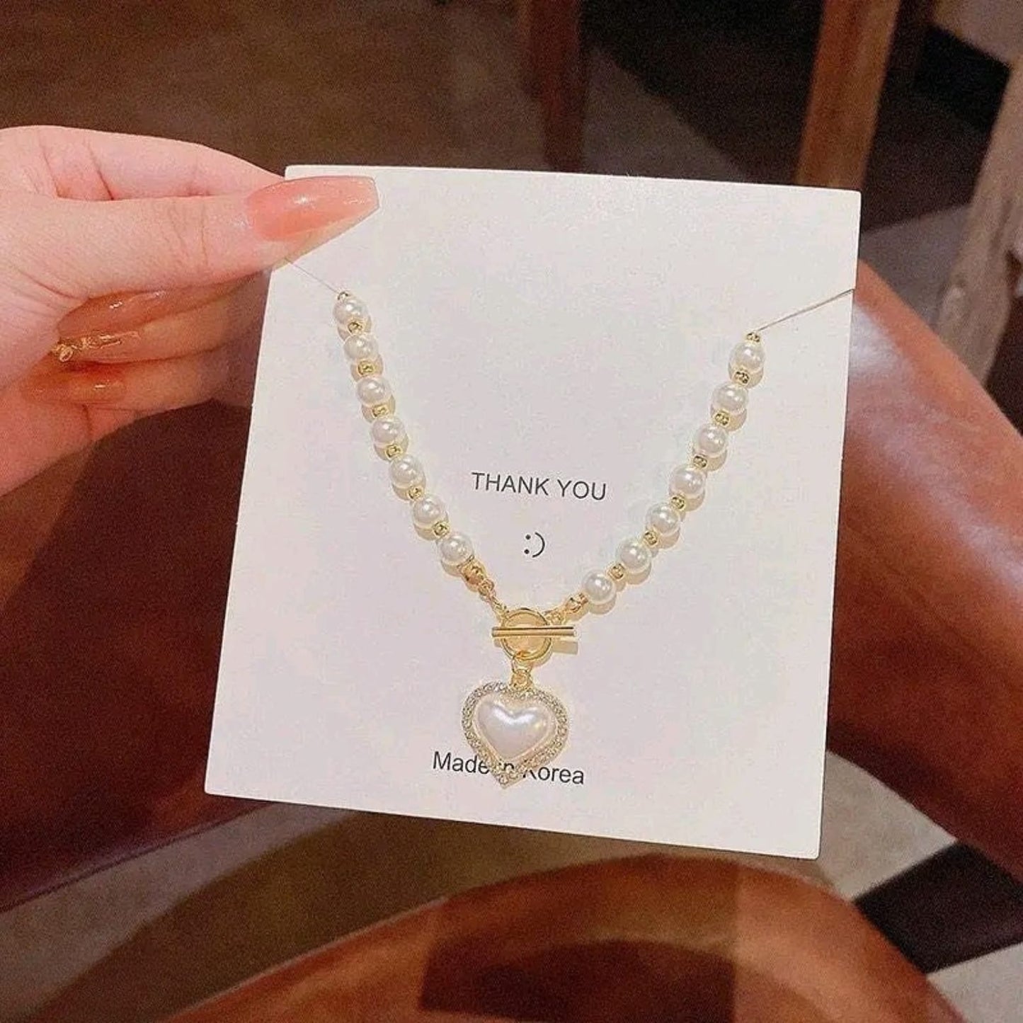 Heart Drop Pearl Necklace - TNCH